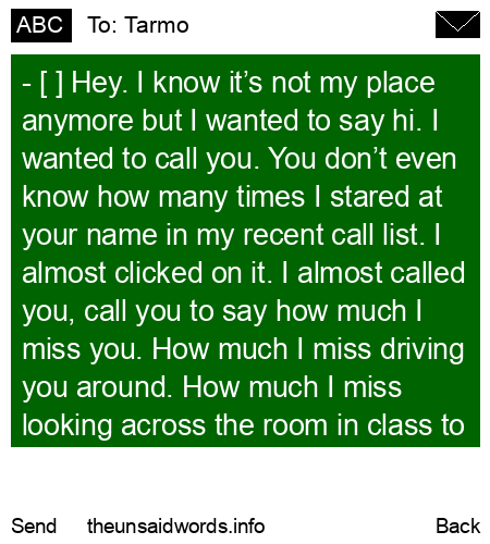 unsent message to Tarmo