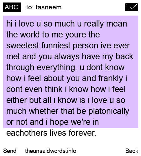 unsent message to tasneem