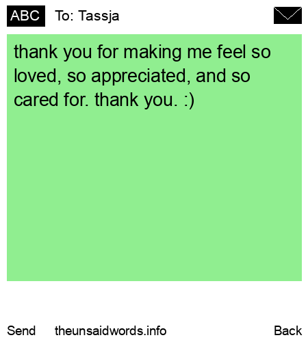 unsent message to Tassja