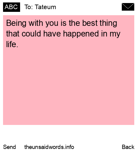 unsent message to Tateum