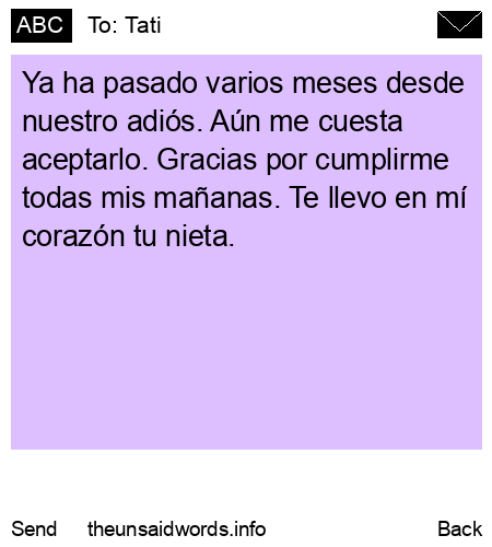 unsent message to Tati