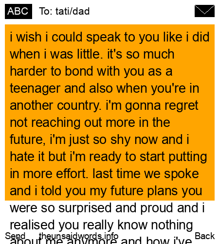 unsent message to tati/dad