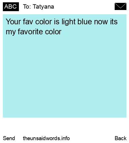 unsent message to Tatyana