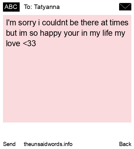 unsent message to Tatyanna
