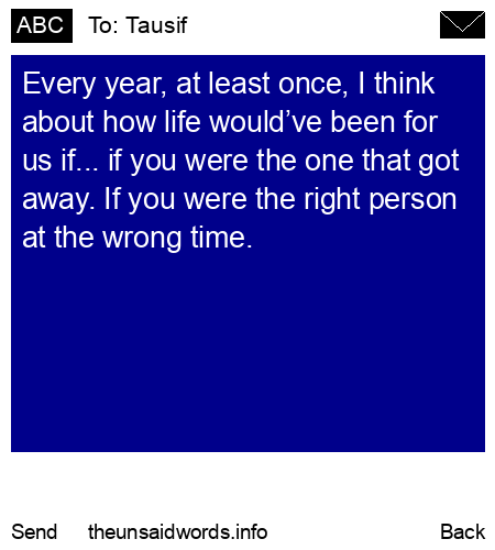 unsent message to Tausif