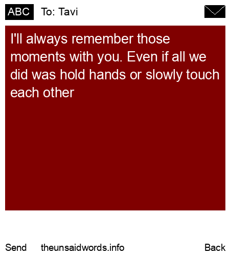 unsent message to Tavi