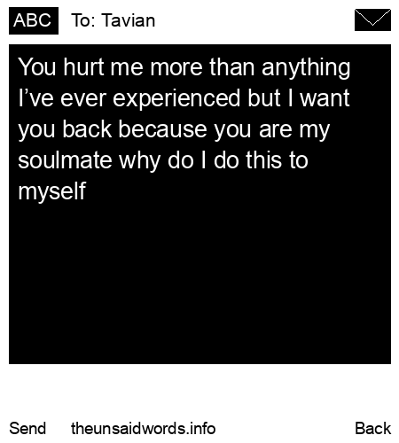 unsent message to Tavian