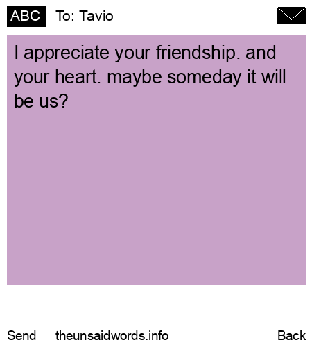 unsent message to Tavio 