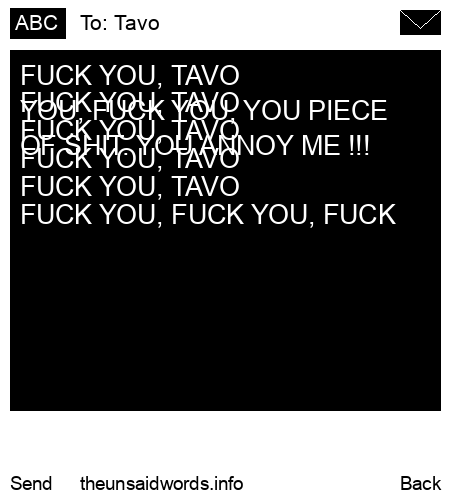unsent message to Tavo