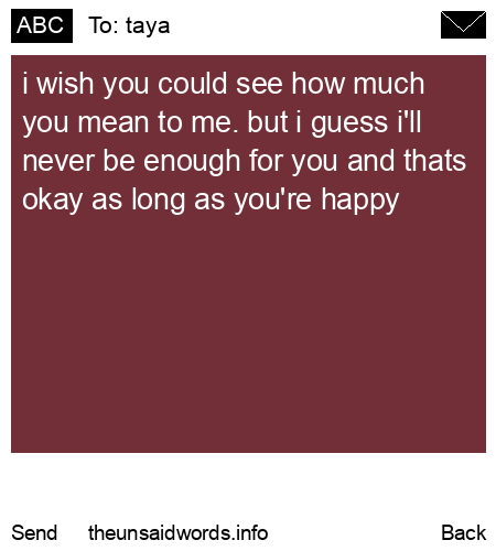 unsent message to taya