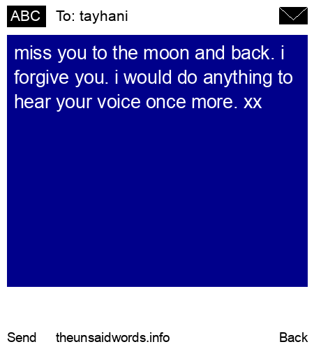 unsent message to tayhani