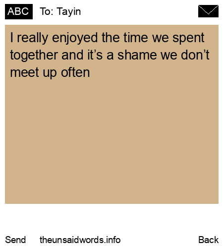 unsent message to Tayin