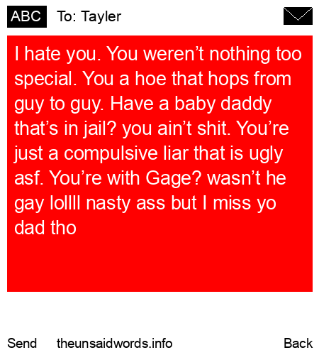 unsent message to Tayler