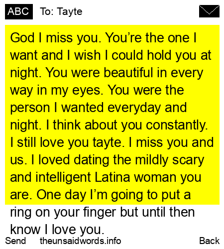 unsent message to Tayte