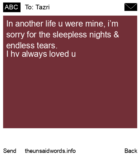 unsent message to Tazri