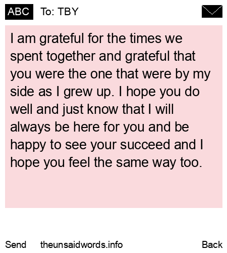 unsent message to TBY