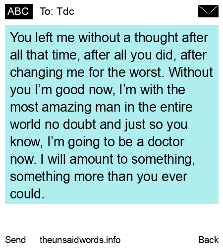 unsent message to Tdc