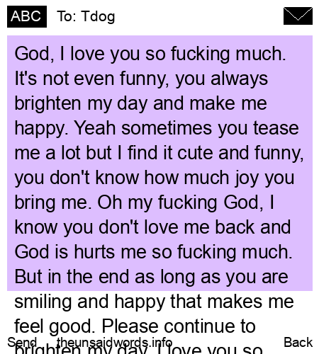 unsent message to Tdog
