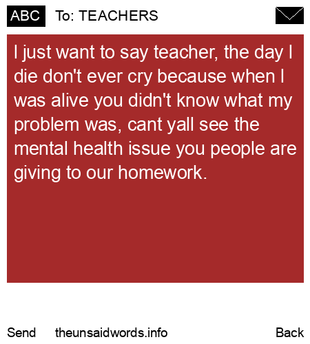 unsent message to TEACHERS