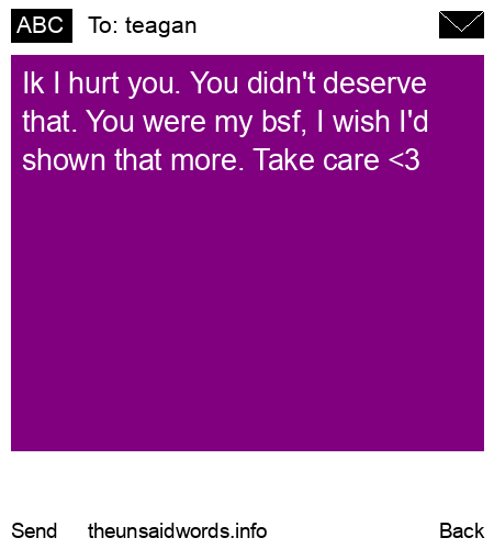 unsent message to teagan