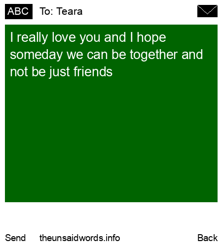 unsent message to Teara