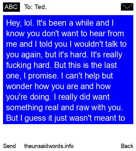 unsent message to Ted.