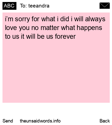 unsent message to teeandra 