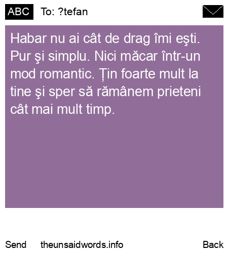 unsent message to ?tefan