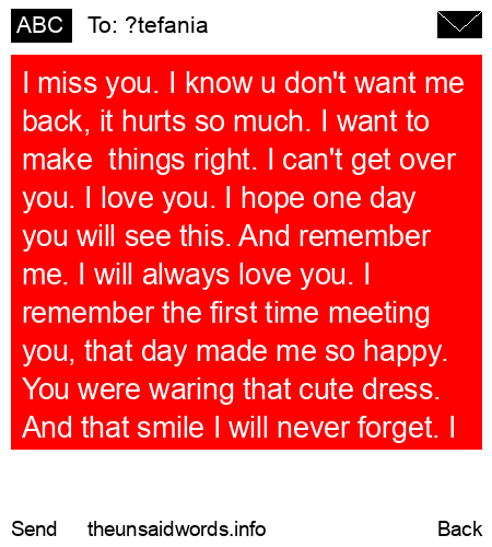 unsent message to ?tefania