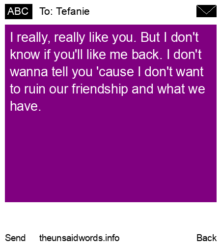 unsent message to Tefanie