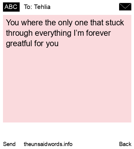 unsent message to Tehlia