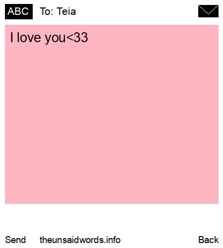 unsent message to Teia