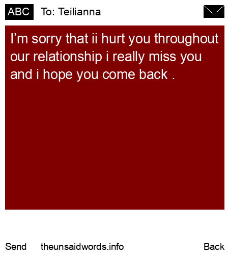 unsent message to Teilianna