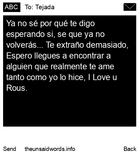 unsent message to Tejada