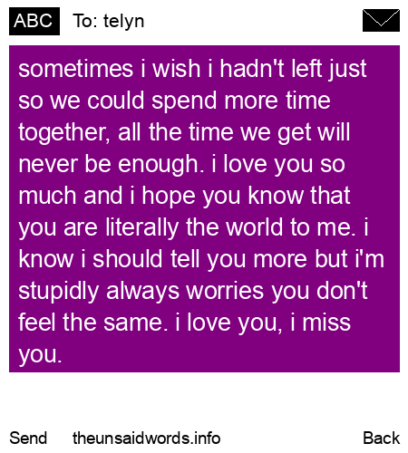 unsent message to telyn