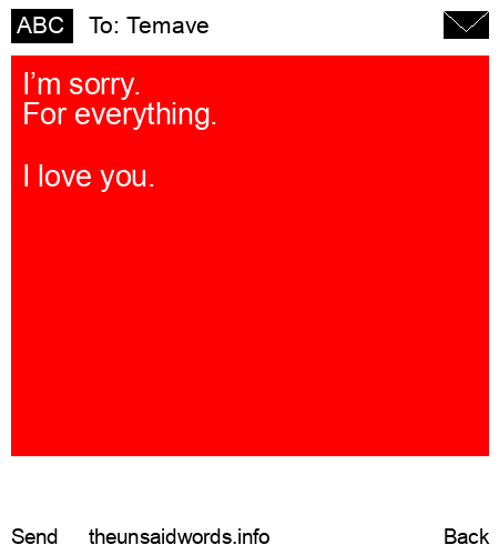 unsent message to Temave