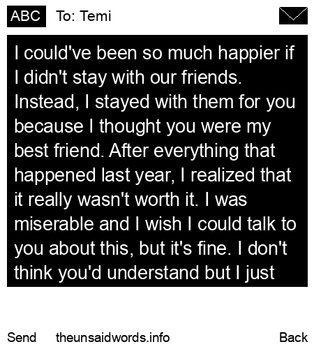 unsent message to Temi