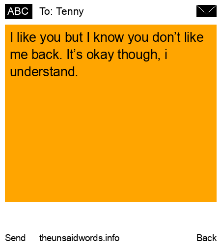 unsent message to Tenny