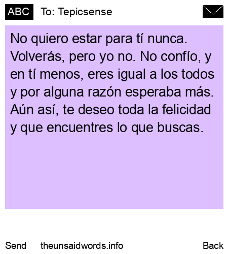 unsent message to Tepicsense