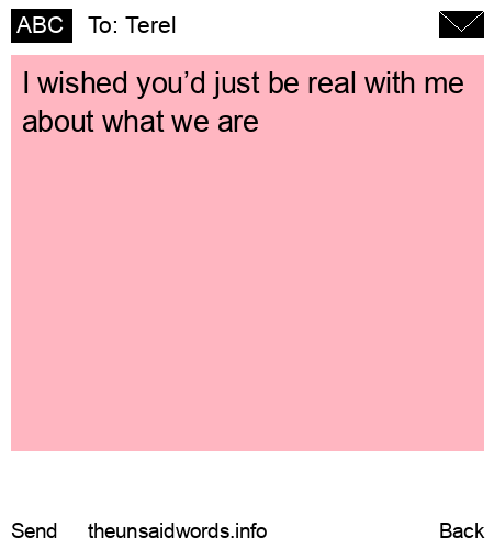 unsent message to Terel