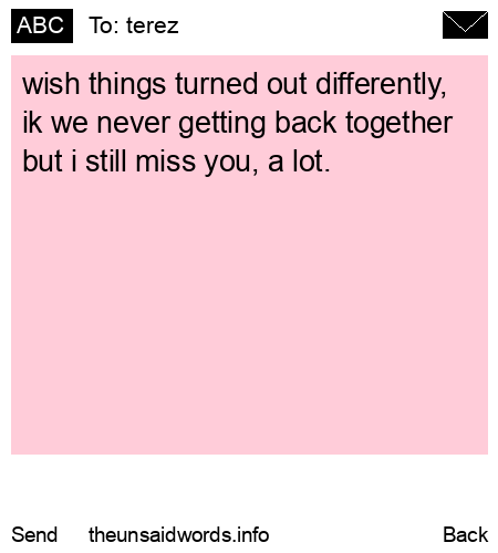 unsent message to terez