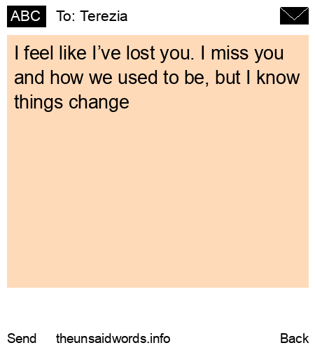 unsent message to Terezia