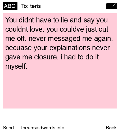 unsent message to teris