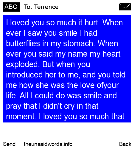 unsent message to Terrence