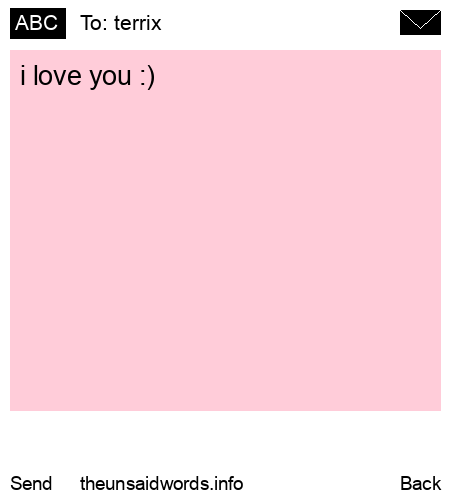 unsent message to terrix