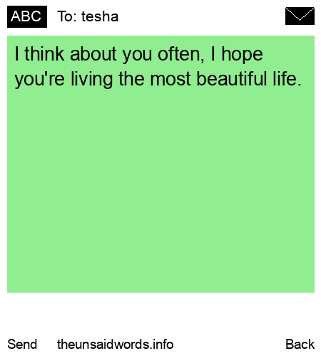 unsent message to tesha