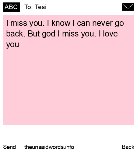 unsent message to Tesi