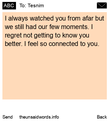 unsent message to Tesnim