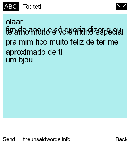 unsent message to teti