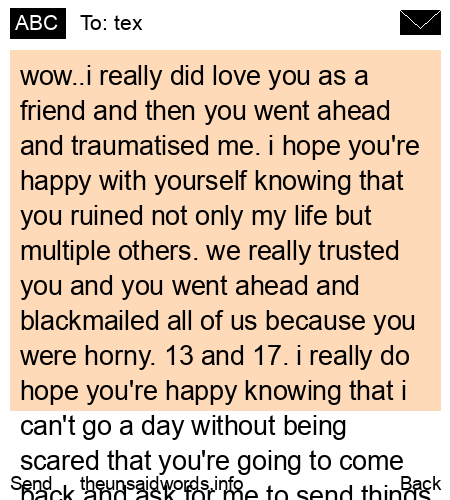 unsent message to tex